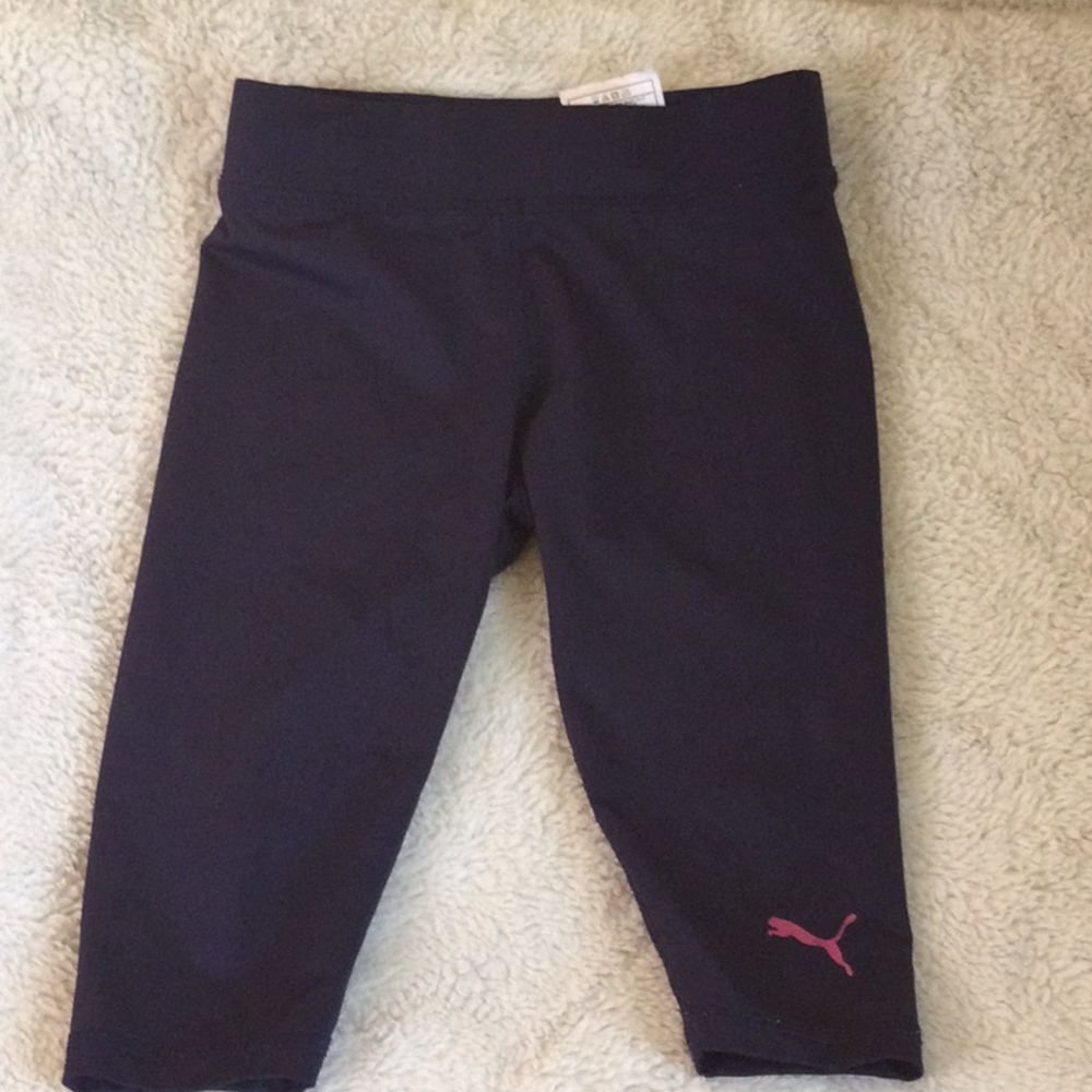 Puma Kids Dark Blue Leggings with Pink Accent